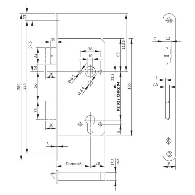 Haustürschloss 2154