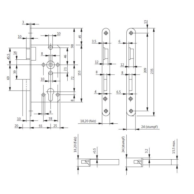 Zimmertürschloss 0415
