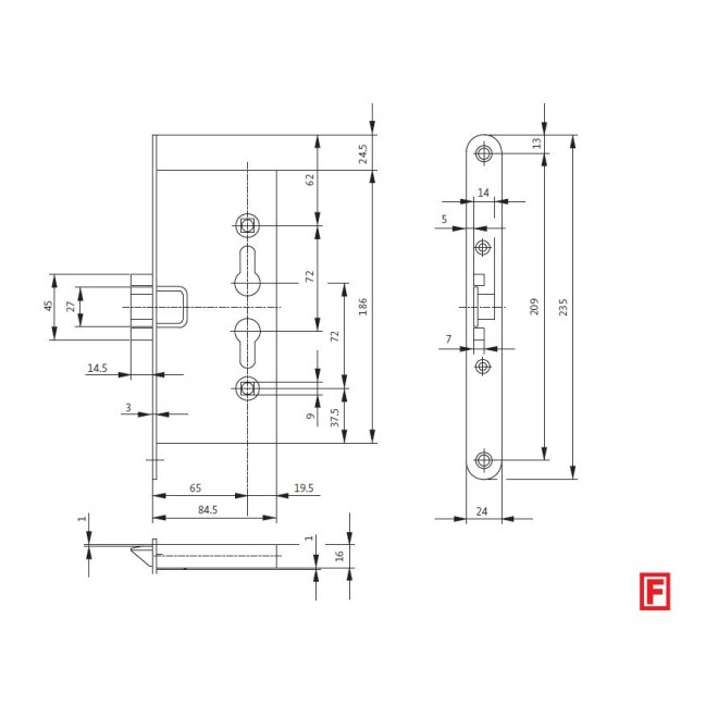 Feuerschutztürschloss 1125
