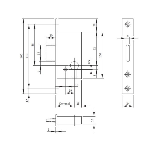 Riegelschloss B 1308