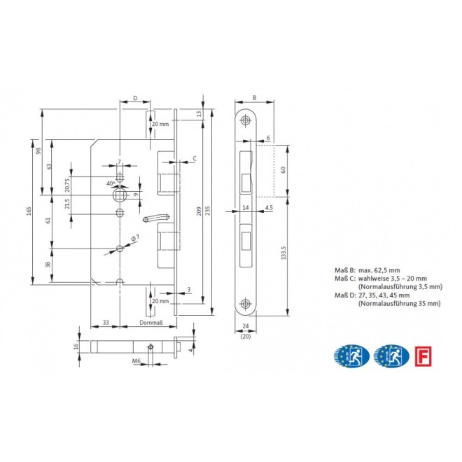 Treibriegelschloss 2390