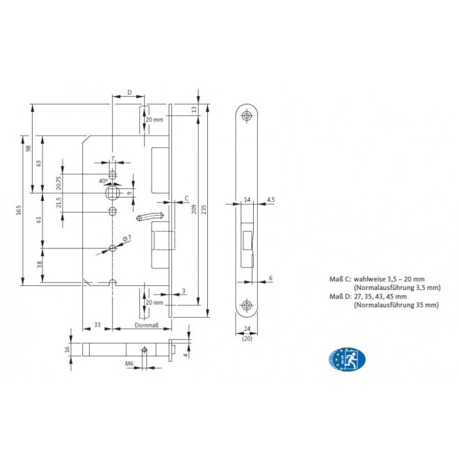 Treibriegelschloss 2391