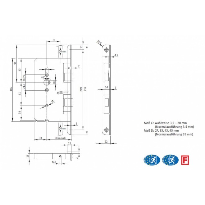 Treibriegelschloss 2396